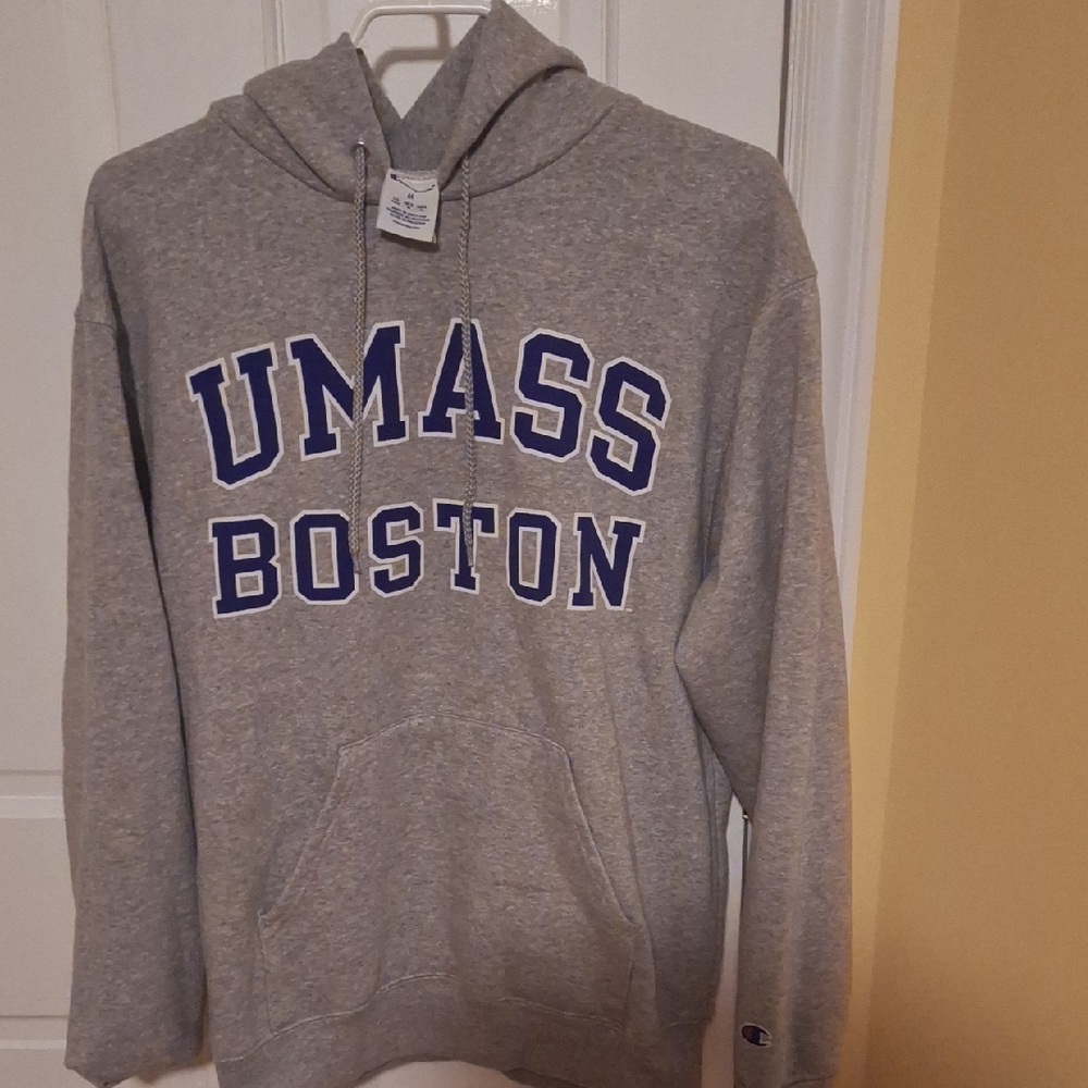 Champion Heather Gray UMASS Boston Hoodie